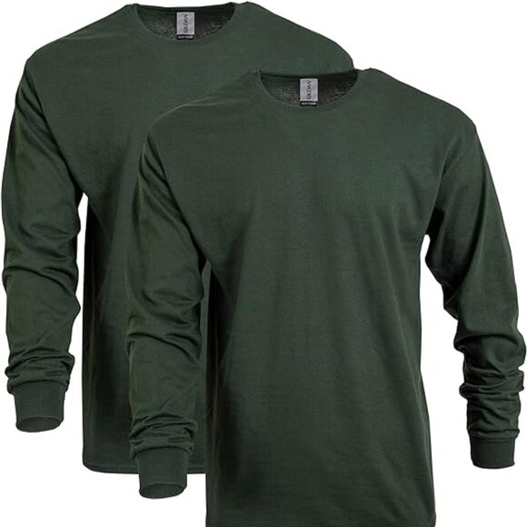 Gildan Other - Gildan  2-Pack Men's Forest Green Heavy Cotton Long Sleeve T-Shirt Small